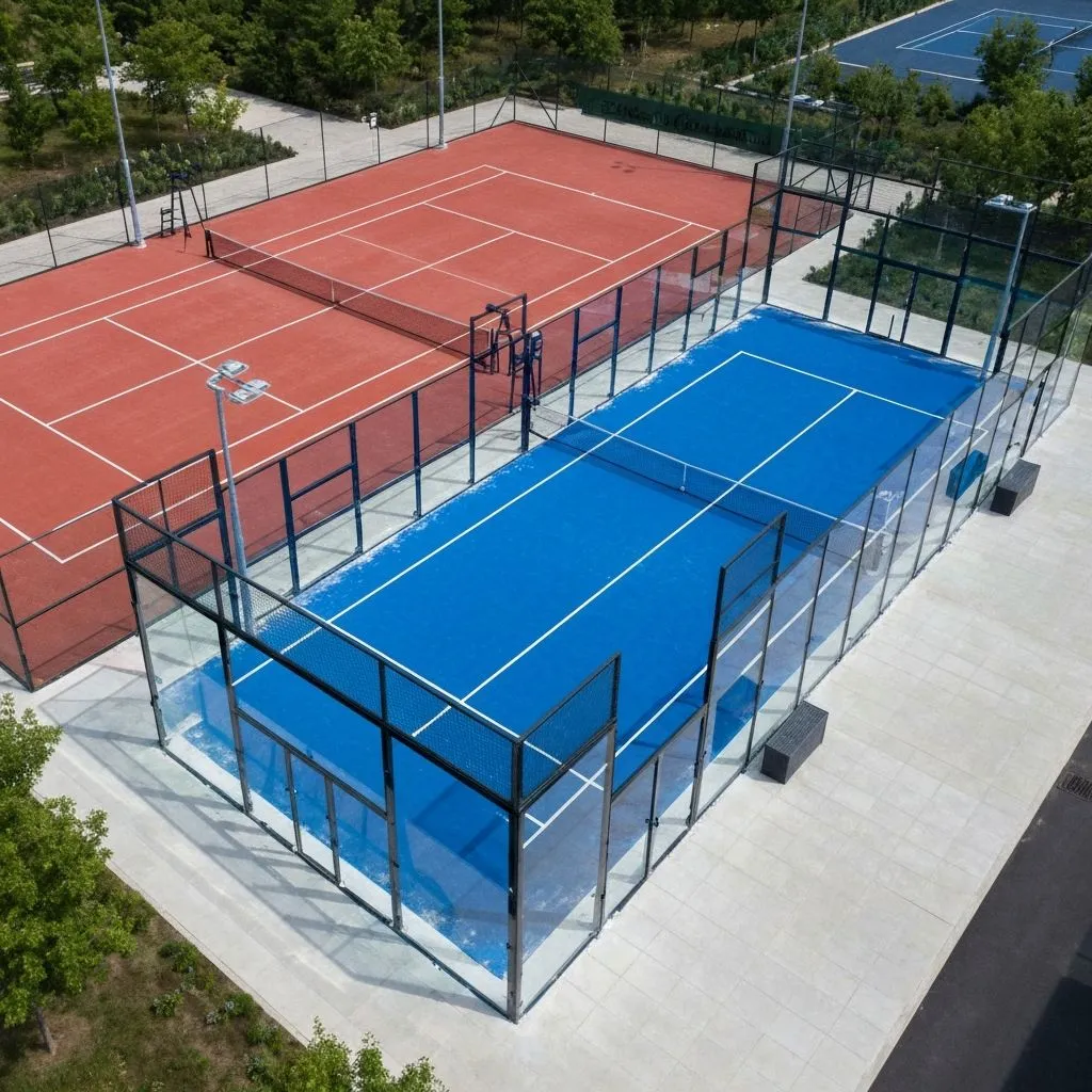 Tennis and Padel Courts Aerial View